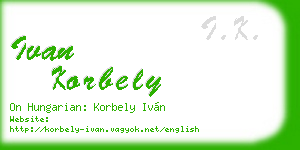 ivan korbely business card